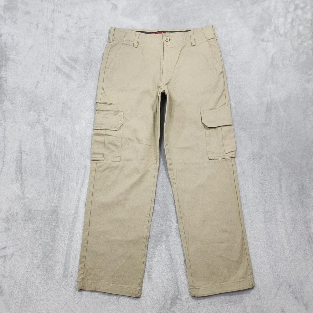 Dickies Pants Mens 32x30 Beige Regular Fit Cargo Utility Canvas Stretch Workwear